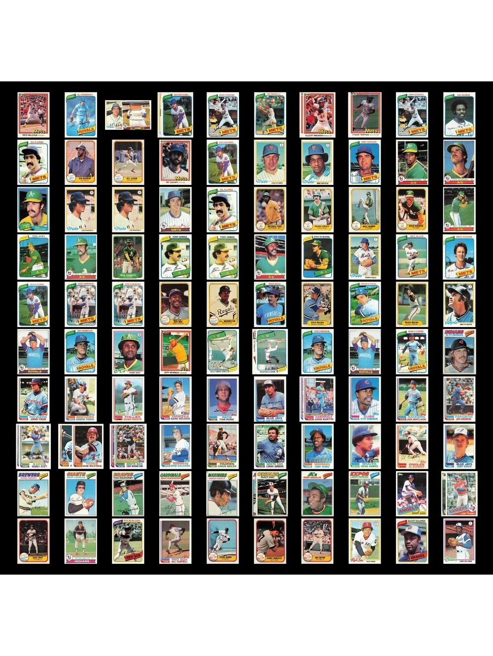 100+ Vintage 1970s-80s Baseball Card Lot MLB Topps Fleer